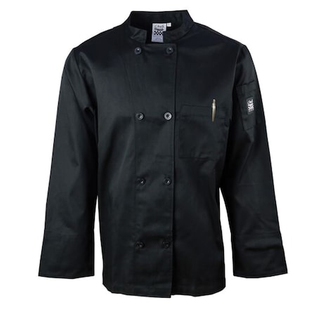 Basic Long Sleeve Jacket W/Pocket - Black - XS